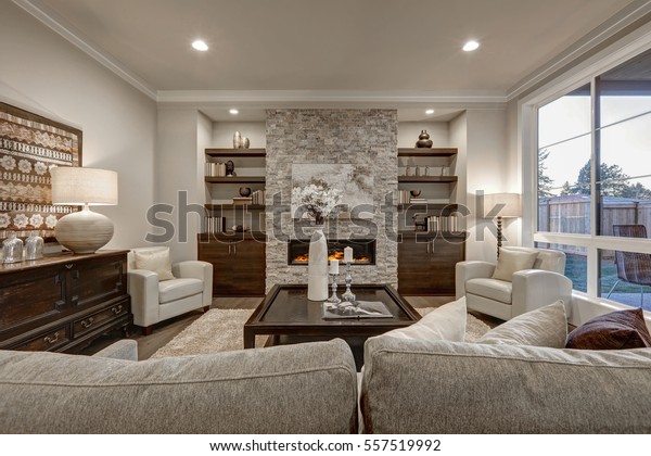 Living Room Interior Gray Brown Colors Stock Photo Edit Now