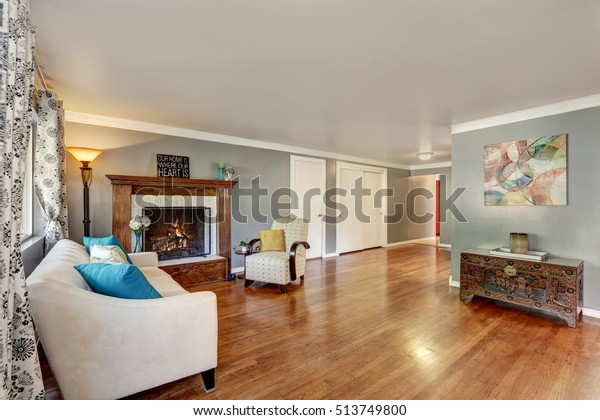 Living Room Interior Polished Hardwood Floor Stock Photo Edit Now