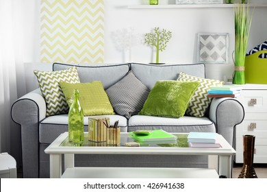 Modern Interior Concrete Wall Panels 3d Stock Illustration 268600325 ...