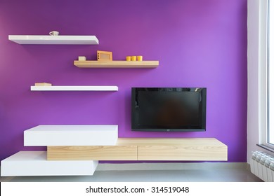 Living Room Interior - Tv Stand, Wall Mounted