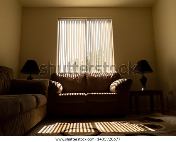 Living Room Interiors Highlighted Opened Vertical Stock