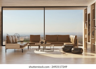 Living room in modern house overlooking the view - Powered by Shutterstock