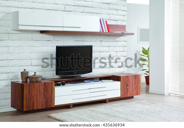 Living Room Tv Stand Stock Photo Edit Now 435636934