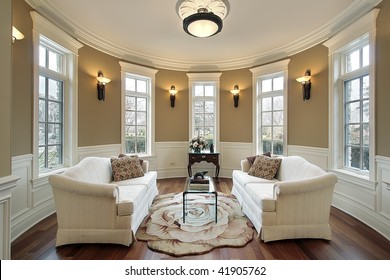 Living Room With Wall Sconces