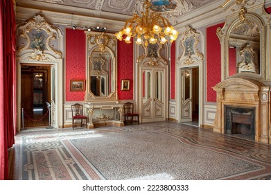Livorno, Italy - 2022, Sept. 22: Villa Mimbelli, Giovanni Fattori civic museum, one of the beautiful villa’s living room. - Shutterstock ID 2223800333