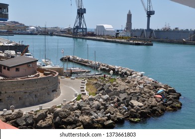 Livorno, Italy - April 21 , 2018: livorno italy  The busy port of Port of Livorno