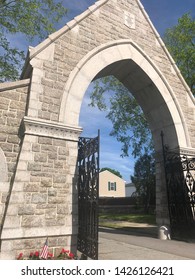 Lizzie Borden’s Cemetery Gate In Fall River, Massachusetts, USA