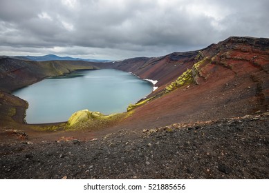 Ljotipollur Crater Lake, Landmannalaugar, Iceland