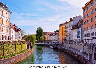 Ljubljana Slovenia April 27 2018 Riverfront Stock Photo 1163947999 ...