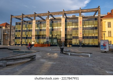 Ljubljana, Slovenia - July 16, 2022: The National Museum Of Slovenia (Narodni Muzej Slovenije - METELKOVA) Building At Sunset, City Landmark.