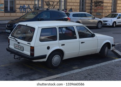 LJUBLJANA, SLOVENIA - MARCH 14, 2019: Opel Kadett D Caravan 1.6D Diesel Popular German Compact Estate (station Wagon) 1980s Car On The City Street