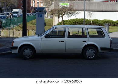 LJUBLJANA, SLOVENIA - MARCH 14, 2019: Opel Kadett D Caravan 1.6D Diesel Popular German Compact Estate (station Wagon) 1980s Car On The City Street