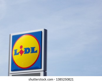 LJUBLJANA, SLOVENIA - MARCH 22 2019: LIDL Supermarket Chain Sign - LIDL is a German global discount supermarket chain, based in Neckarsulm, Germany.