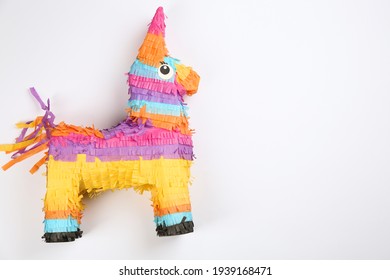 llama shaped pinata on white background, top view