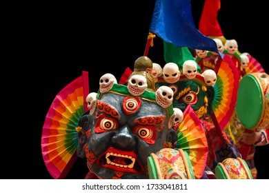 
Llamas In A Sacred Dance In Tibet. Dance Tsam