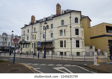 Llandudno, UK: Apr 10, 2022: Rebuilding Work Of The Historic Victorian Style Tudno Castle Hotel Is Nearing Completion. The Hotel Will Operate Under The Premier Inn Brand.