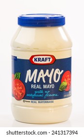 LLANO, TEXAS-Jan 03, 2015:  Kraft Mayo Real Mayo Against White Background.