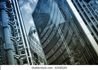 Lloyd`s Building, "The Gherkin" and Willis Building