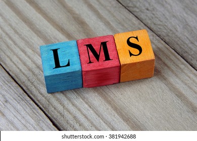 LMS (Learning Management System) Acronym On Colorful Wooden Cube