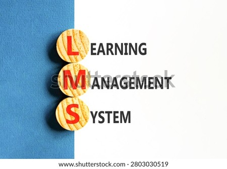 LMS learning management system symbol. Concept words LMS learning management system on beautiful wooden circles. Beautiful white background. Business LMS learning management system concept. Copy space