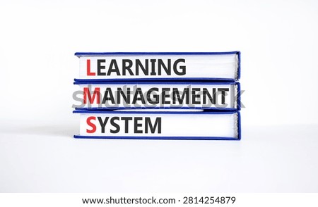 LMS learning management system symbol. Concept words LMS learning management system on beautiful books. Beautiful white background. Business LMS learning management system concept. Copy space