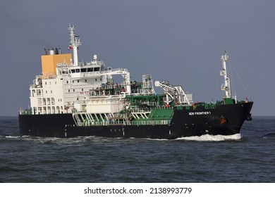 The LNG Tanker New Frontier 1 Arrives In The Port Of Rotterdam On January 30, 2022.