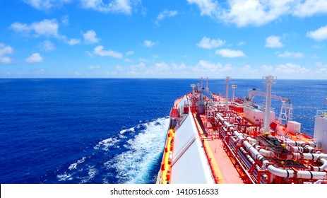 LNG Vessel Crossing Atlantic Ocean During Good Weather