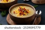 Loaded Baked Potato Soup ? Creamy loaded baked potato soup with bacon and cheese.