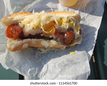 Loaded Hot Dog At The Ballpark