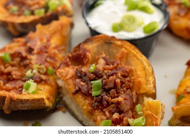 Loaded Potato Skins With Cheese And Bacon