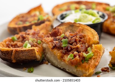 Loaded Potato Skins With Cheese And Bacon