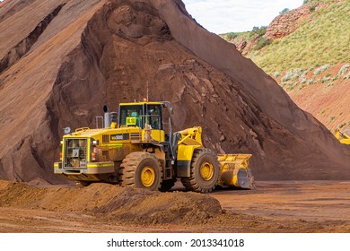 Loader next to stock pile at mine site