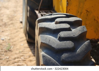 Loader tire, close up.