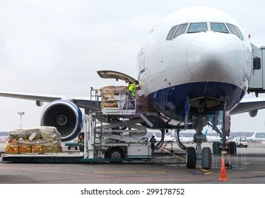 Loading Cargo Into The Aircraft Before Departure