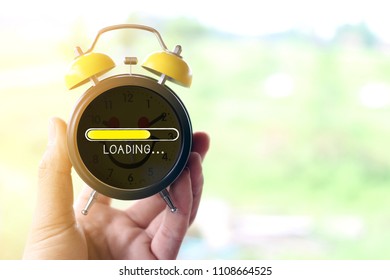 

Loading concept on clock Screen