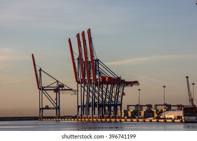 Loading Cranes. Malaga Sea Port, Spain.