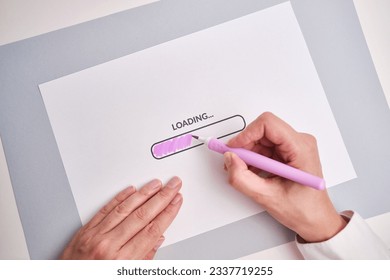Loading icon on a light background. Loading bar concept, ideas start. illustration