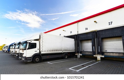 Loading Of Lorries At The Warehouse Of A Freight Forwarding Company 