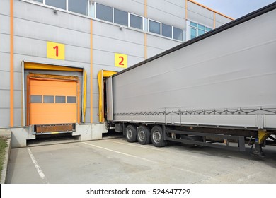 Loading Lorry Trailer Warehouse Cargo Door Stock Photo (Edit Now ...