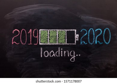 Loading For New 2020 Year On Chalk Board