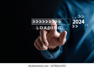 Loading progress from 2023 to 2024 to countdown happy new year.