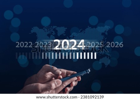 Loading progress from 2023 to 2024 to countdown happy new year.
