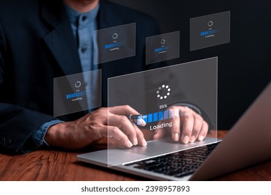 loading progress bar internet online network process information digital technology virtual screen web laptop computer - Powered by Shutterstock - Get 15% off with code: PIKWIZARD15