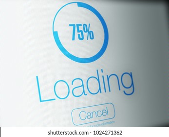 Loading progress on a high resolution LCD screen.