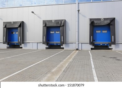 Three Cargo Door Ramp Warehouse Building Stock Photo 66639835 ...