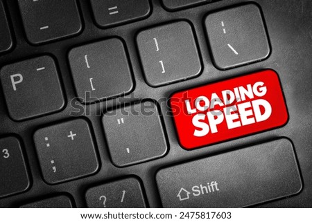 Loading Speed text button on keyboard, concept background
