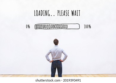 Loading Webpage Progress Bar, Slow Internet Concept