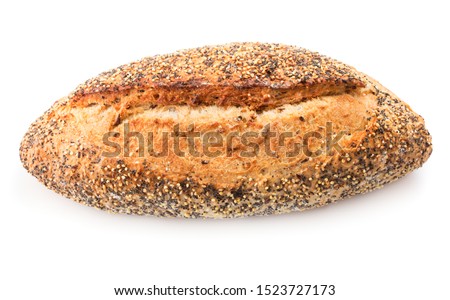 loaf of bread with ceeds isolated on white background