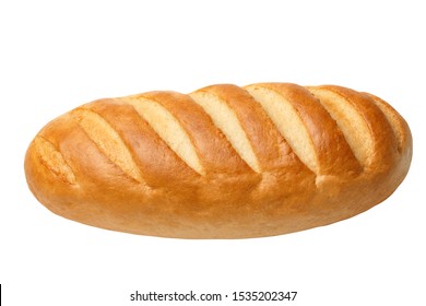 Loaf of bread isolated on white background. Whole bread.Horizontal frame.Studio.Сlose-up - Shutterstock ID 1535202347