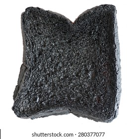 Loaf Of Burnt Bread Isolated On A White Background